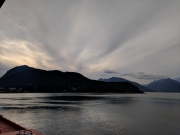 Leaving Sitka, Alaska near sunset