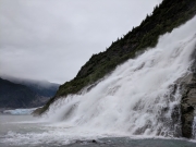 Mendenhall Glacier and waterfall